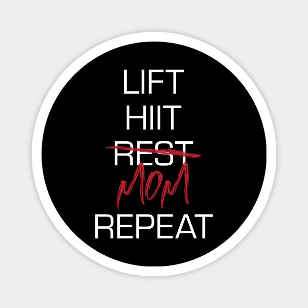 Workout Parent Repeat Magnet by Bored Mama Design Co.